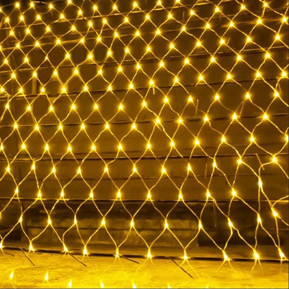 4M X 6M 1.5MX1.5M 2X3M Giáng Sinh Vòng Hoa LED Dây Giáng Sinh Lưới Đèn Cổ Tích Xmas Đảng vườn Trang Trí Đám Cưới Màn Ánh Sáng