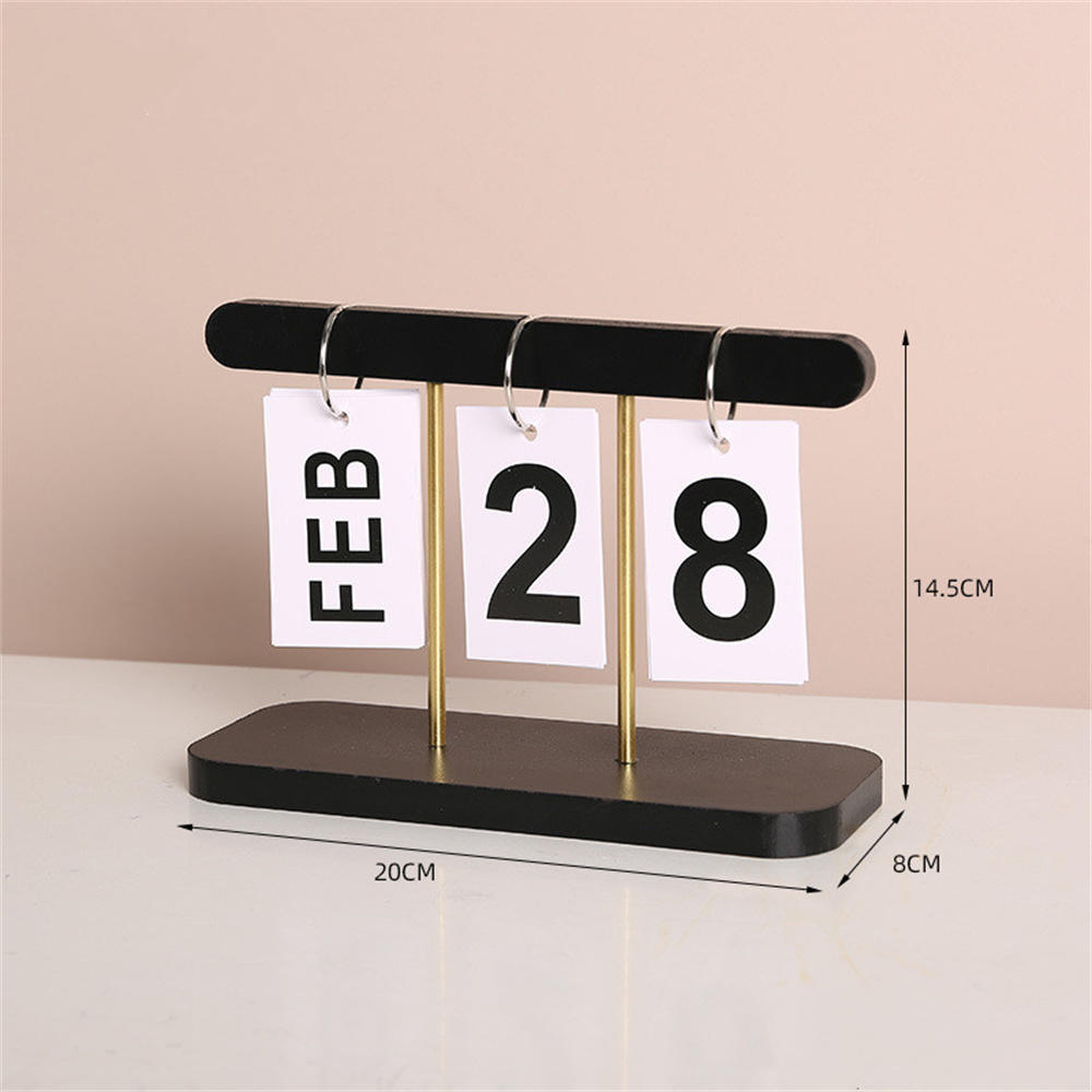 Moderne hölzerne ewige Kalender Flip Monat Datum Anzeige Desktop-Zeitplan Agenda Planer Home Decoration Büro Ornament neu