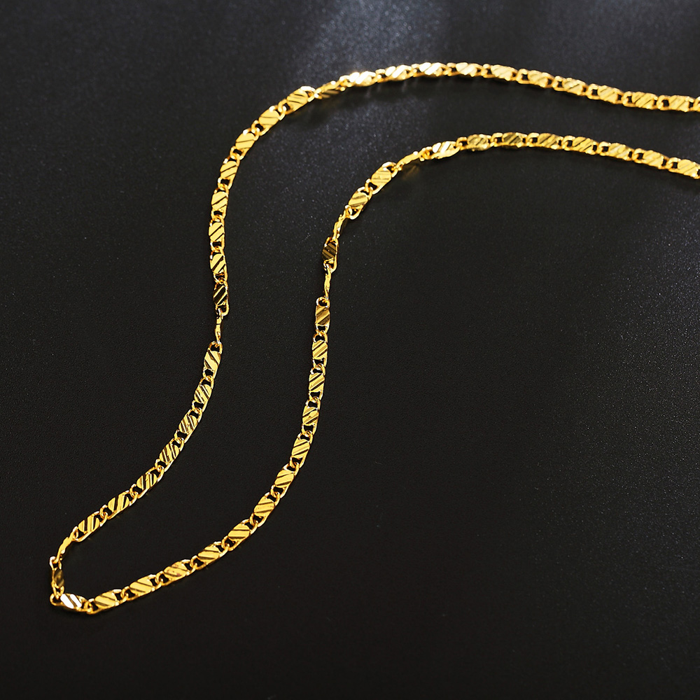 40-75Cm Vàng 18K Nữ Bạc 925 Charm 2MM Dẹt Dây Chuyền Vòng Cổ Dành Cho Nữ Sang Trọng thời Trang DỰ TIỆC CƯỚI Trang Sức