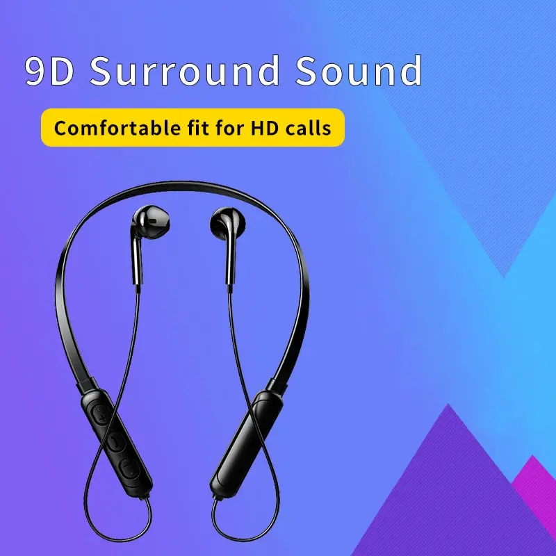 1 unidad G07 Auriculares inalámbricos con Bluetooth 9D para colgar en el cuello reducción de ruido estéreo Universal 5,0 auriculares deportivos micrófono