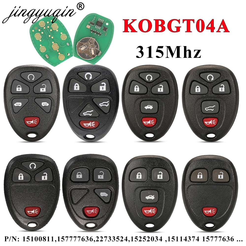Jingyuqin llave remota KOBGT04A 315Mhz para Chevrolet Captiva HHR Uplander Pontiac Montana SV6 Saturn relé Buick Terraza