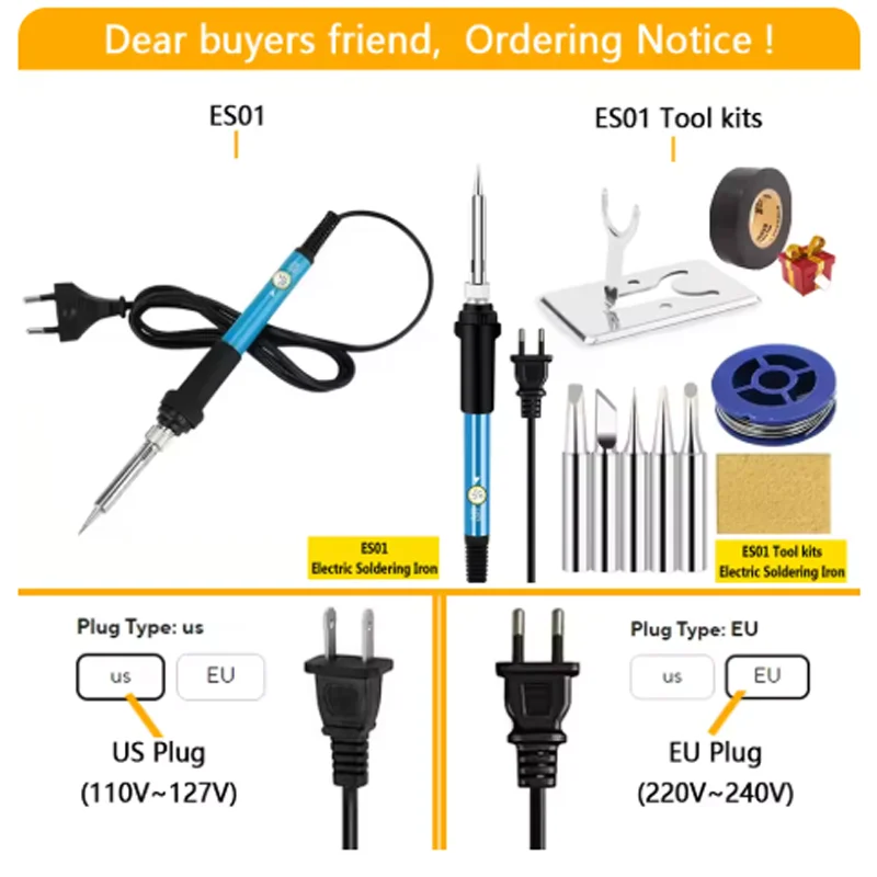 หัวแร้งบัดกรีไฟฟ้า 10-IN-1 60W ปรับอุณหภูมิได้ หัวแร้งเปลี่ยนได้ ชุดอุปกรณ์บัดกรี