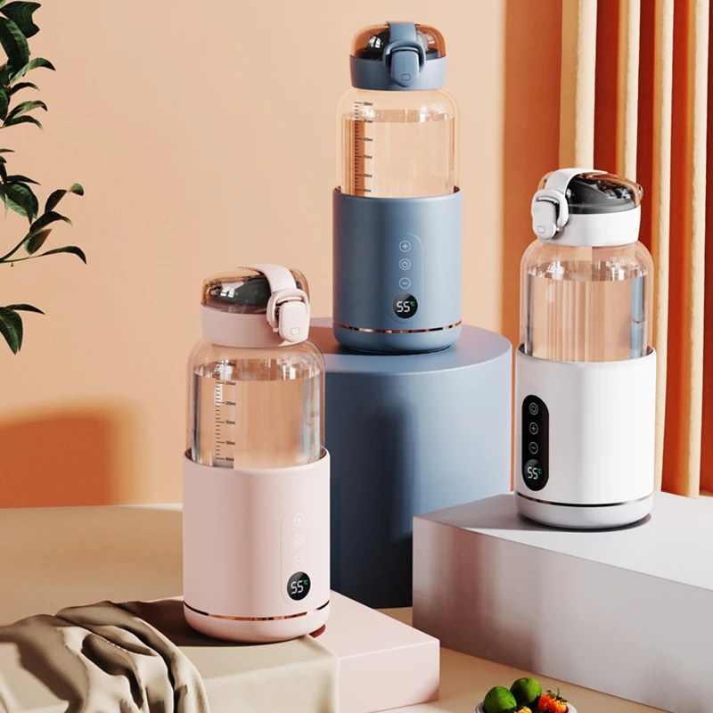 Copo de água termostático de 300ml para bebê, garrafa quente portátil inteligente com display de temperatura, carga usb, copo de aquecimento sem fio