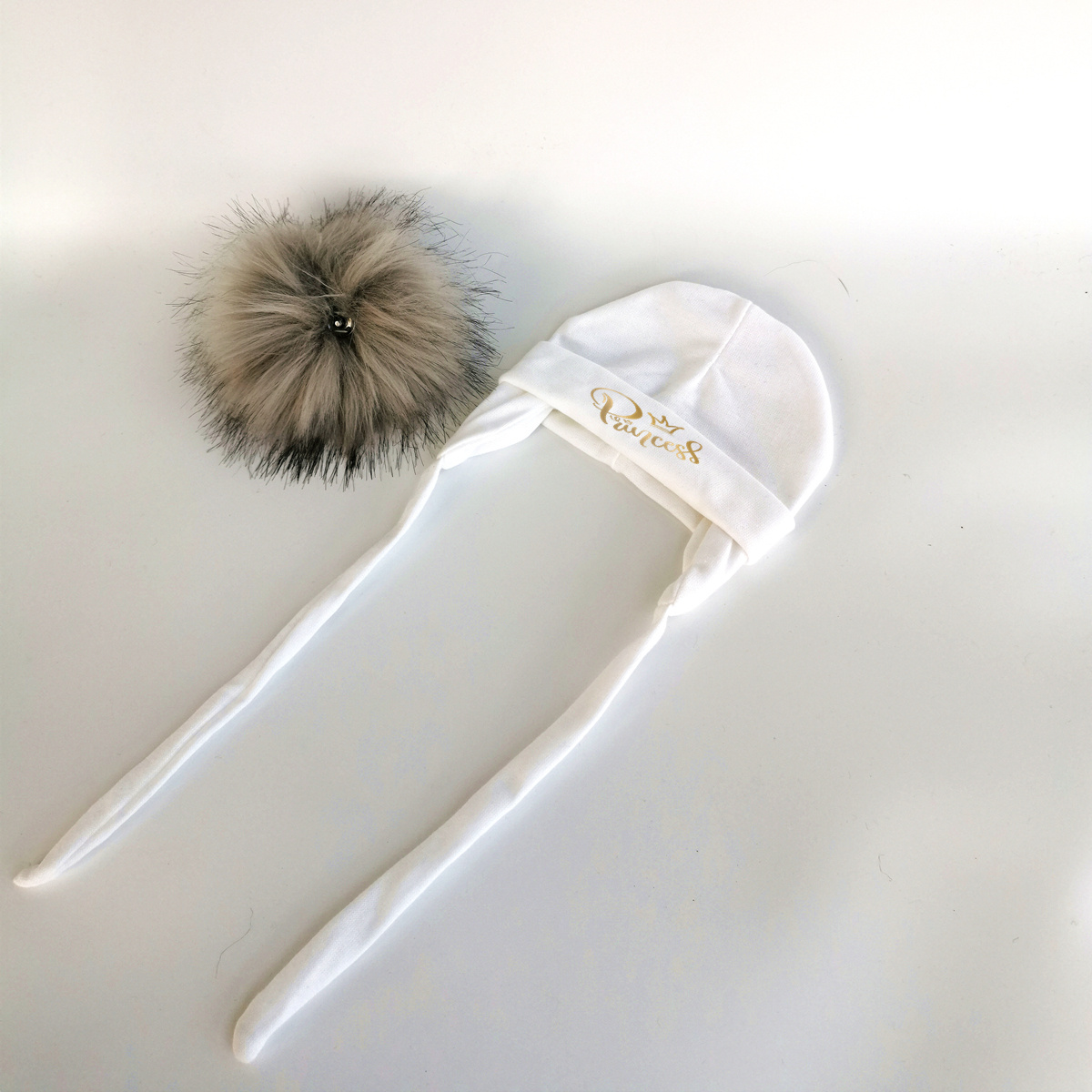 Gorro de algodón para bebé recién nacido, gorro con letras de princesa, príncipe, orejera, orejera, cuerda, Invierno