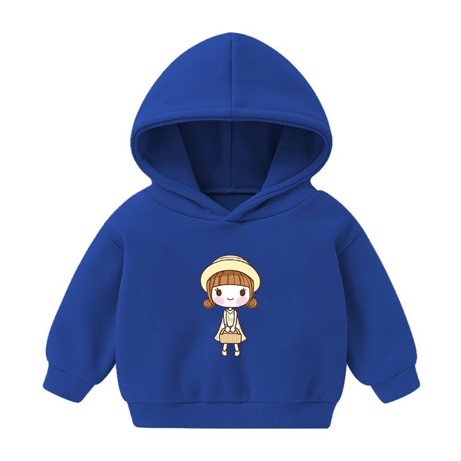 Bayi Hoodie Anak-anak Lucu Kartun Lengan Panjang Ditambah Beludru Jaket Sweter Musim Dingin Anak-anak Bayi Perempuan Laki-laki Kaus 12M-6T Anak-anak