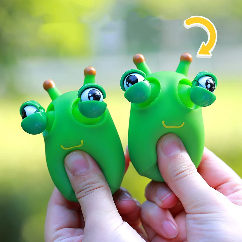 Creative Funny Eyeball Burst Squeeze ของเล่นสีเขียว Caterpillar Pinch ของเล่นเด็กผู้ใหญ่ความเครียดบรรเทา Fidget ของเล่นตุ๊กตาแพนด้าของเล่น