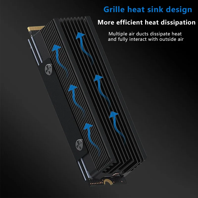 COOLLEO M.2 2280 SSD Heat sink with 14.8W/MK Thermal Pad 2 Heat Pipes Solid State Drive Radiator For M.2 NVMe 2280 SSD Cooler