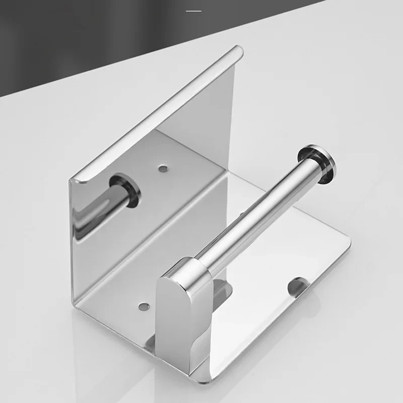 สแตนเลสห้องน้ําผู้ถือกระดาษห้องน้ําม้วนผู้ถือไม่มีเจาะ Wall Mount WC กระดาษผู้ถือโทรศัพท์บ้านกระดาษผ้าเช็ดตัวผู้ถือ
