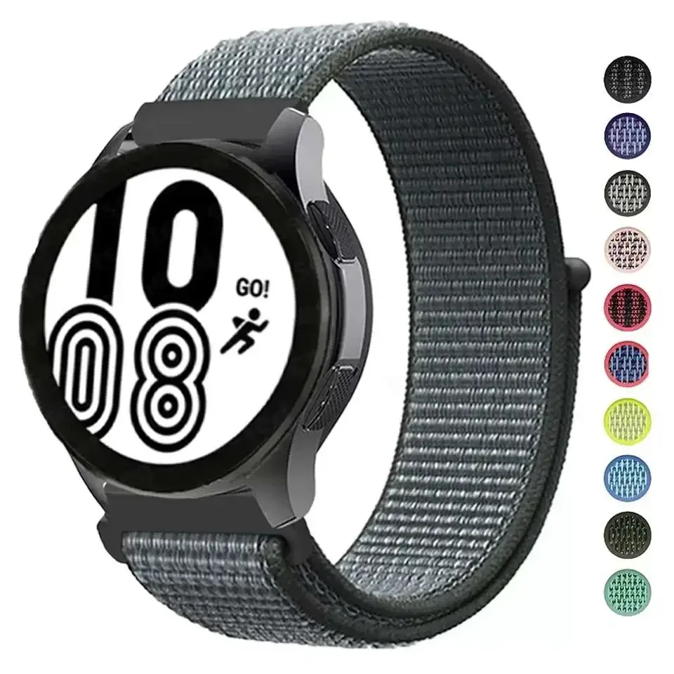 สายสำหรับ Samsung Galaxy Watch 4/5/6 CLASSIC/5 Pro 45mm 47mm 43mm 44mm สายรัดข้อมือไนลอน Correa huawei Huawei GT 2E 3 22mm 20mm