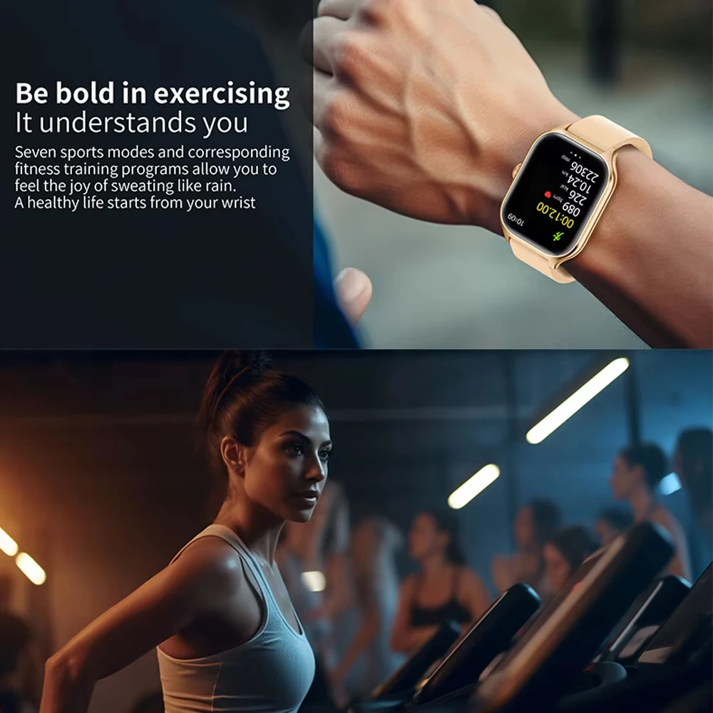 KESHUYOU Neue Smartwatch H9 Pro MAX 2,01 Zoll HD-Display Bluetooth Anruf Nachricht Alarm Sportmodus Smartwatch für Männer Frauen