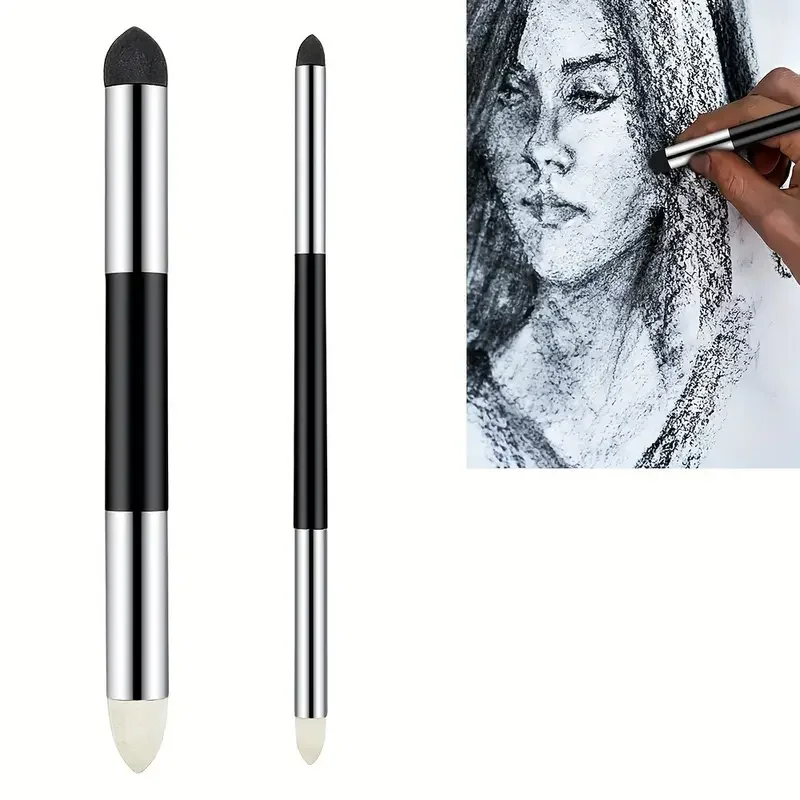 Penne in spugna per sfumare artisti, ceppi pastello a doppia punta e pennelli per schizzi - Frullatori versatili in schiuma artistica per disegnare e dipingere