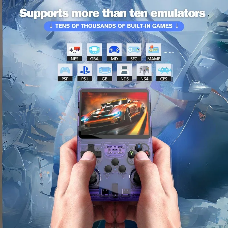 R36S Retro Game Console Arkos System 3.5" IPS Screen Portable Pocket Player 64GB 15000+128G 20000+ Games best Boy gifts