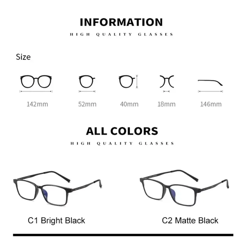 Gafas de lectura con bloqueo de luz azul para hombre y mujer, anteojos ultraligeros TR90 con montura óptica de aleación de titanio, gafas cuadradas