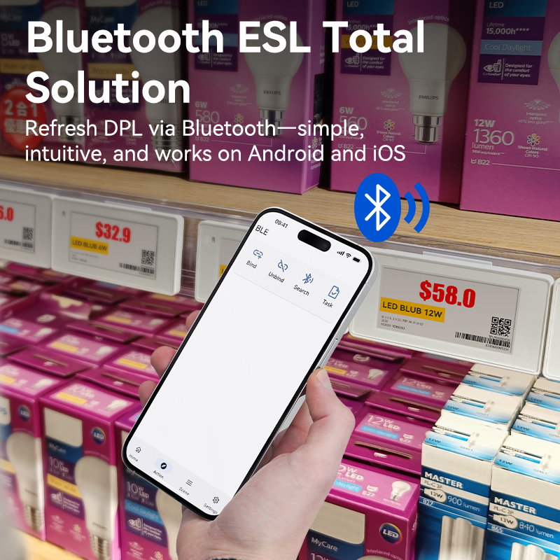 Étiquette d'étagère électronique, Version Bluetooth, étanche, pour supermarché, encre électronique, écran d'affichage, système de papier électronique