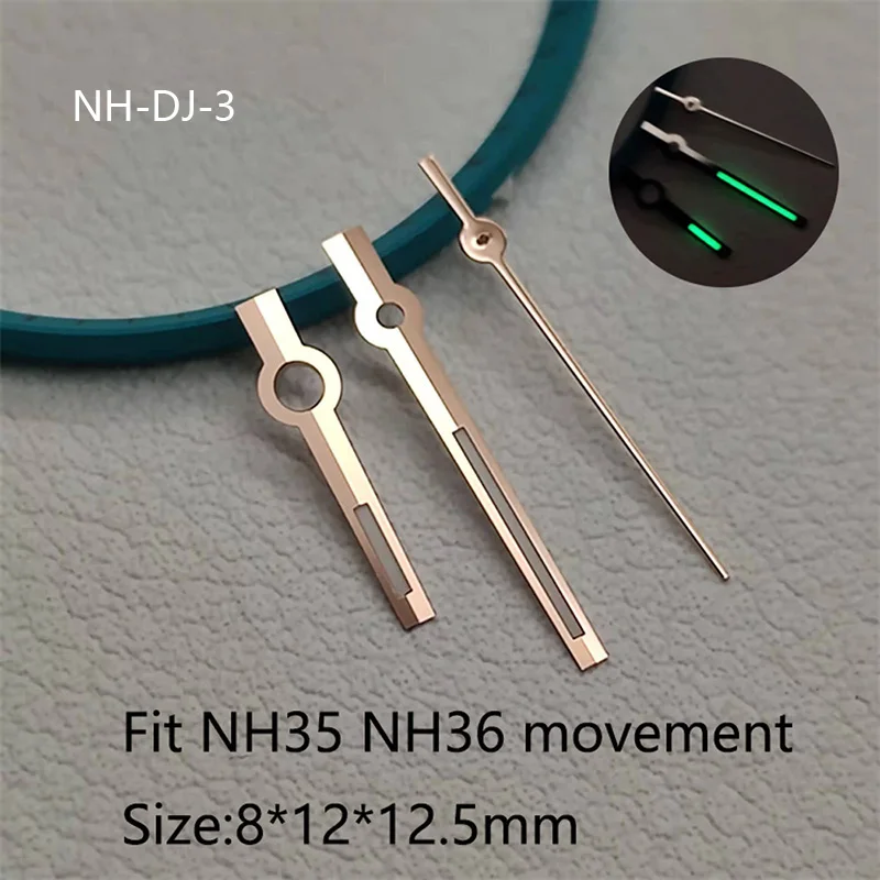 Polished Silver Aiguille NH35 Watch Hands Needles C3 Lumen Pointer Datejust Hands for Seiko NH35/NH36 Replacement Part