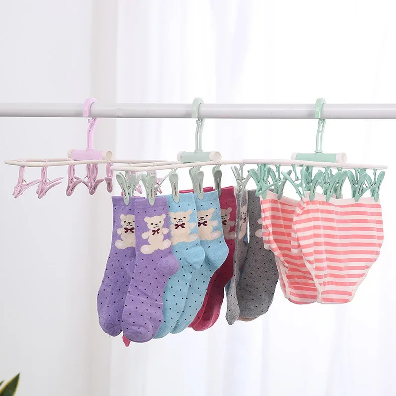 12 Sock Clip Multifunctional Sock Drying Clip Cloth Hanger Household Sock Drying Clip 12 Sock Clip Multifunctional Sock Drying C