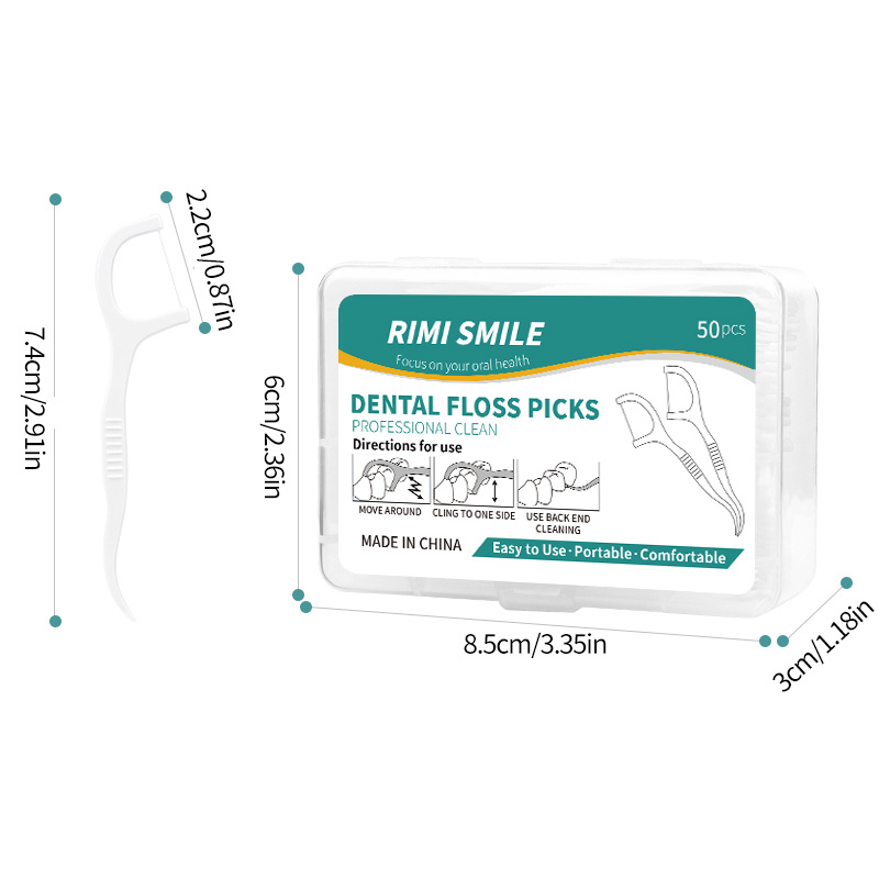 50/150/300/600/1000 個デンタルフロススティック口腔ケアツール