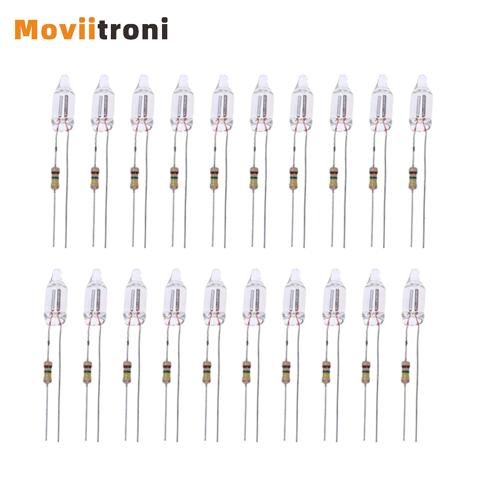 20PCS Neon Indicator Lamps With Resistance Connected To 220V 4mm 5mm 6mm Neon Glow Lamp Mains Indicator-Red Light