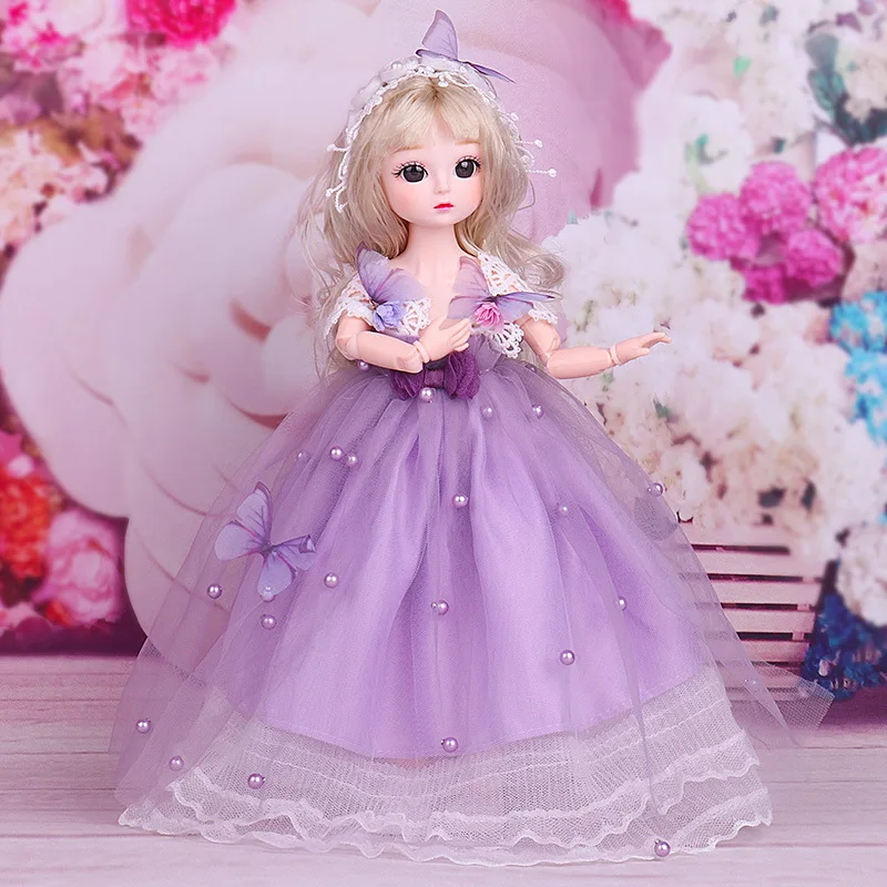 1/6 30 ซม.ตุ๊กตาBJDสาวDIYแต่งตัวเจ้าหญิงของเล่น 3Dจําลองแต่งหน้า 21 ข้อต่อที่สามารถเคลื่อนย้ายตุ๊กตาและเสื้อผ้าชุด