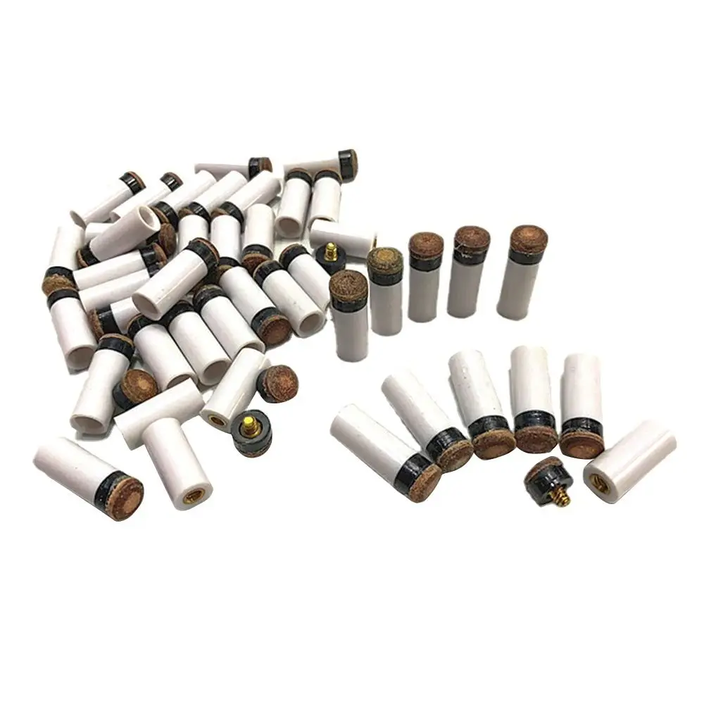 5Pcs/Pack 10/11/12/13mm Billiard Replacement Set Pool Cue Tips Pool Billiard Cue Stick Ferrules Screw-On Tips for Snooker