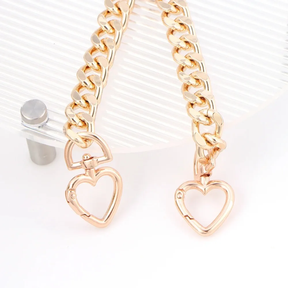1pc catena per borsa in metallo estensore per tracolla catena per borsa a forma di cuore per ciondoli accessori, tracolla per borse a tracolla allungata