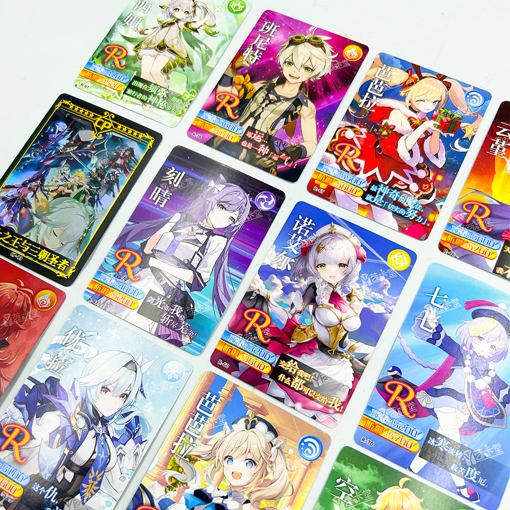 3/6/12 個ゲーム原神インパクトコレクションカードゲーム手紙パーティーテーブルボードのおもちゃ家族子供クリスマス誕生日ギフト