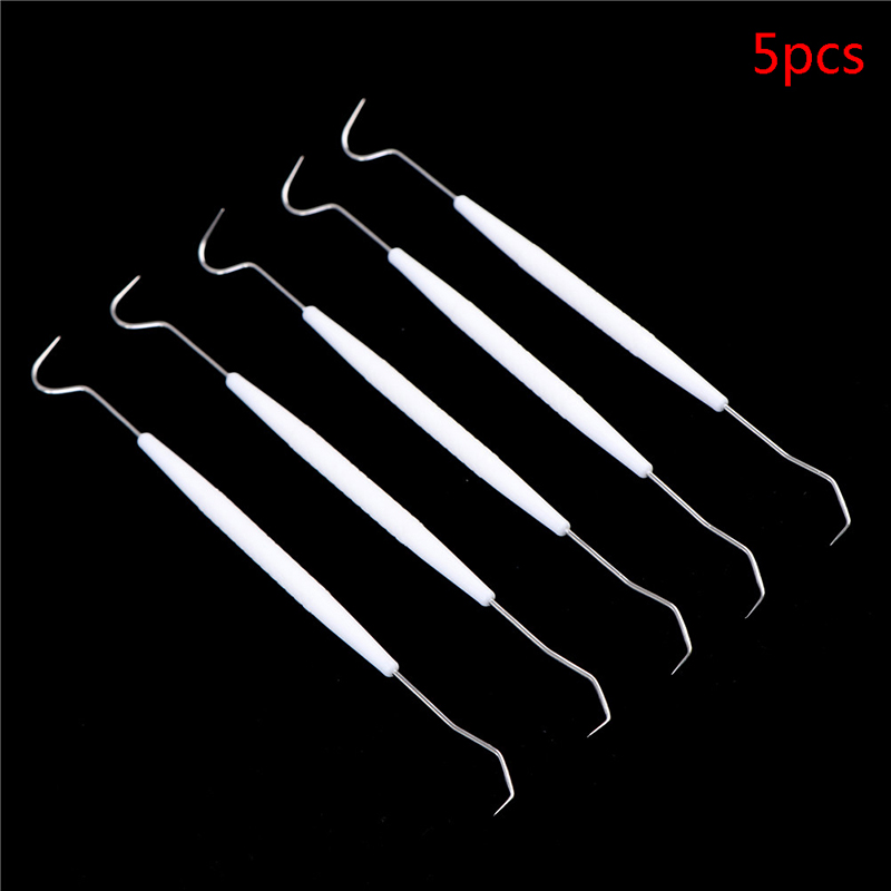 Herramienta Dental de acero inoxidable con doble gancho, herramienta de higiene, 5 piezas