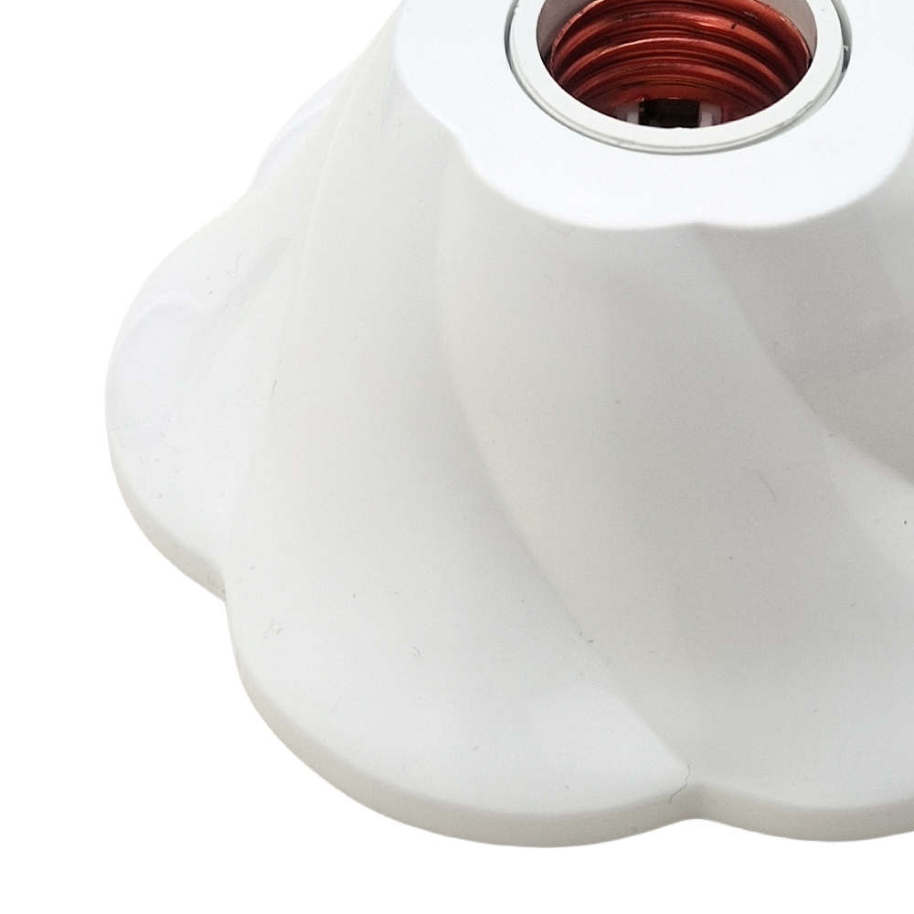 1/2pcs E26/E27 Rose-Shaped Pendant Lamp Holders - Minimalist Black/White Fixed Base Socket