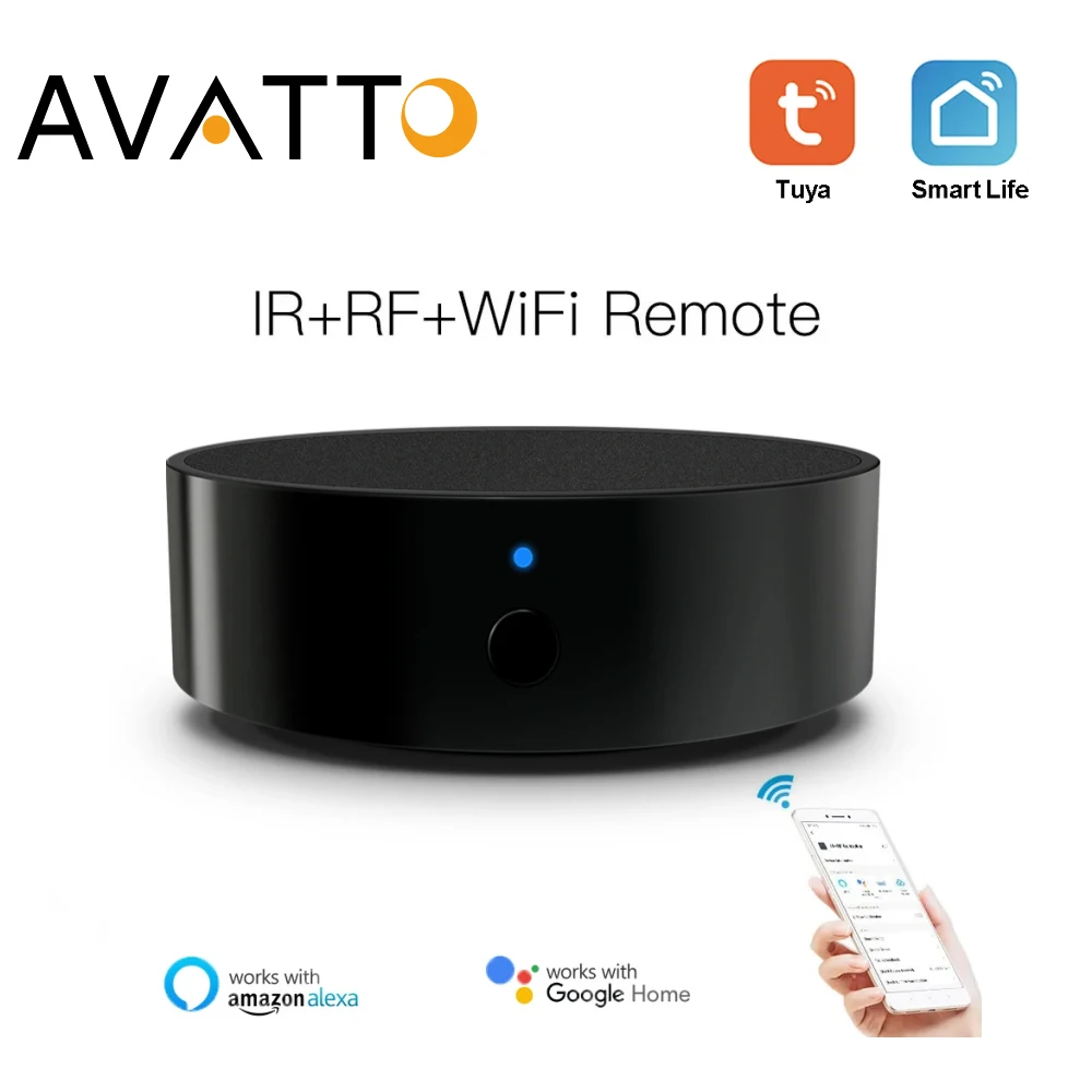 AVATTO Tuya WiFi Smart RF IR Controle Remoto, controle remoto universal Suporta todos os eletrodomésticos e Alexa Google Home