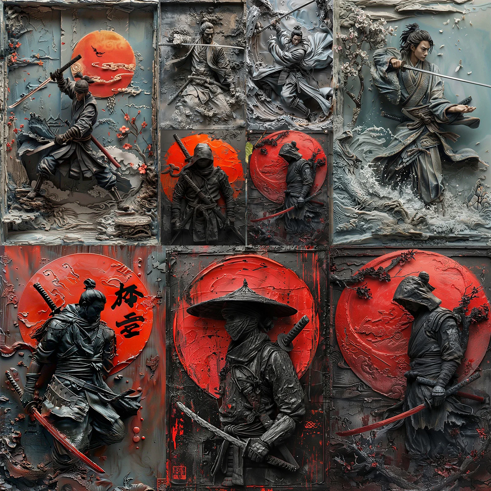 Placa artística de pared samurái ninja japonés de metal vintage, señal perfecta para cafetería, hombre, cueva, bares, jardín, hogar, habitación, clubes, decoración de garaje, 1 ud.