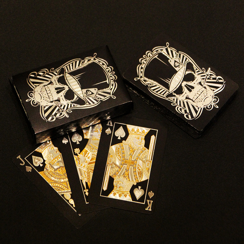 Black Rose/Skull (Gold/Silver)Playing Card Game Card Group Waterproof Poker Suit Magic Dmagic Package Board Game Gift Collection