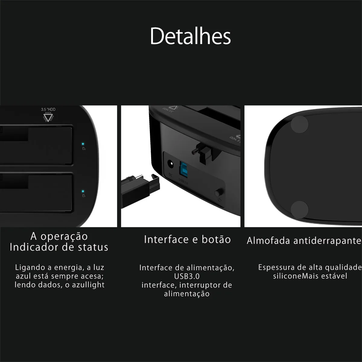 ORICO Dual-Bay Hard Drive Docking Station สําหรับ 2.5/3.5 นิ้ว HDD SSD SATA USB 3.0 HDD Docking Station พร้อม 12V3A Power Adapter