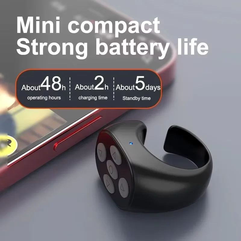 Portable Bluetooth Remote Control Self-Timer for Mobile Phone Video Shooting Short Video PageTurning Device with Selfie Function