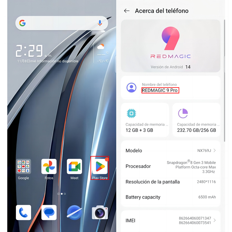 Nueva versión Global Original Redmagic 9 Pro NX769J 6,8 2480*1116 120Hz Snapdragon 8 Gen 3 Q9 + 6500mAh 80W carga rápida 5G NFC