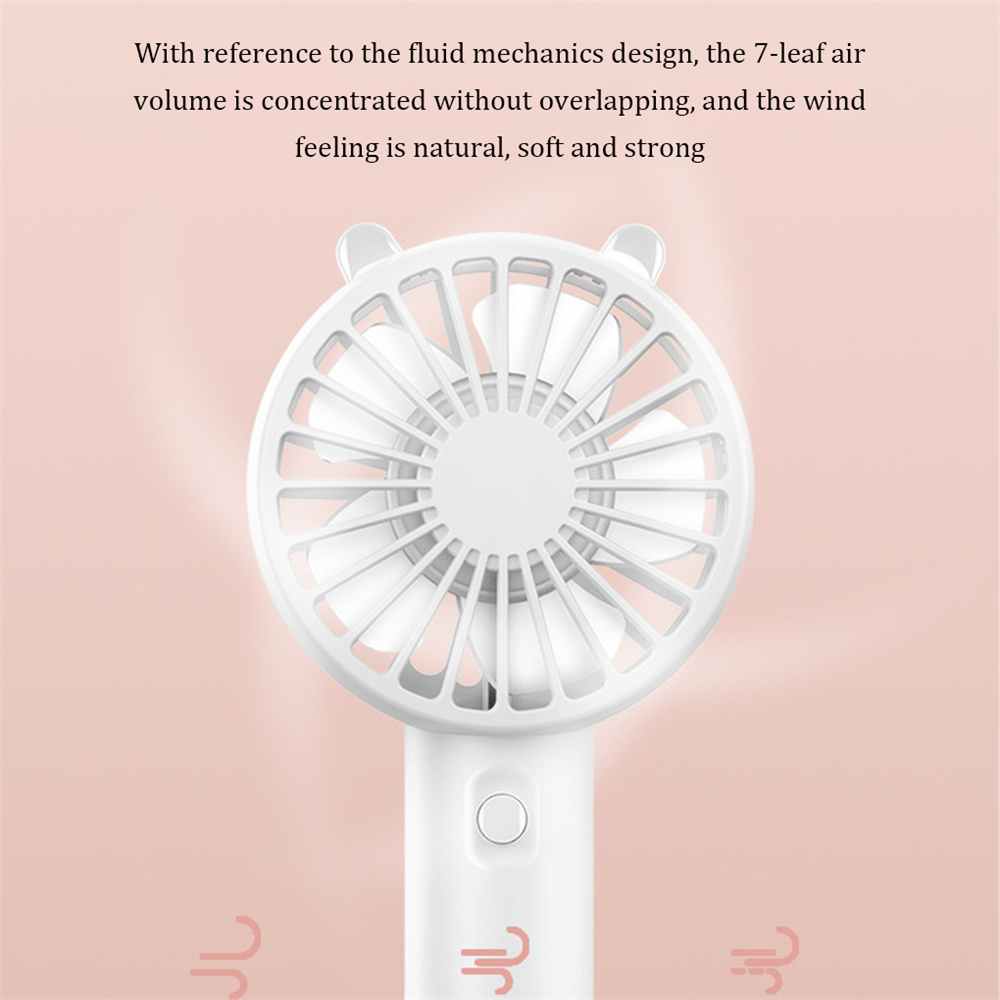 พัดลมมือถือแบบพกพา USB ชาร์จพัดลมโต๊ะพร้อมฐานแต่งหน้าขนาดเล็ก Eyelash Cooler ผู้หญิงหญิงสํานักงานกลางแจ้งสีขาว