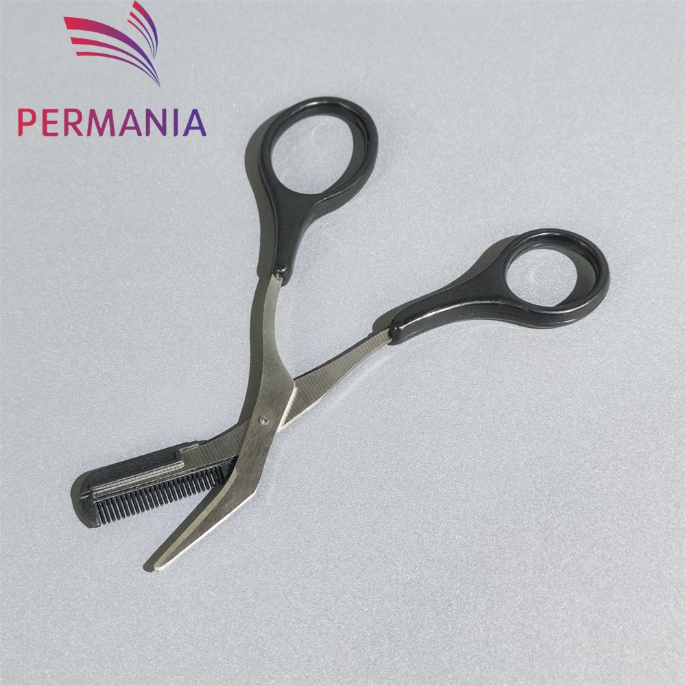 Eyebrow Trimmer Scissor With Comb Female Male Eyebrow Eyelash Scissors Safety Stainless Steel Face Razor Makeup Beauty Scissors