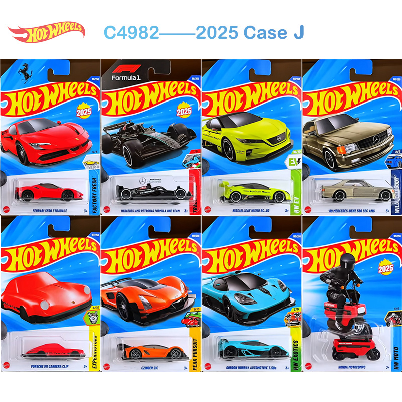 Чехол Hot Wheels 2025 J Ferrari SF90 Stradale Mercedes-AMG Formula Team Renault Espace F1 Mustang 1/64, литая под давлением модель игрушки C4982