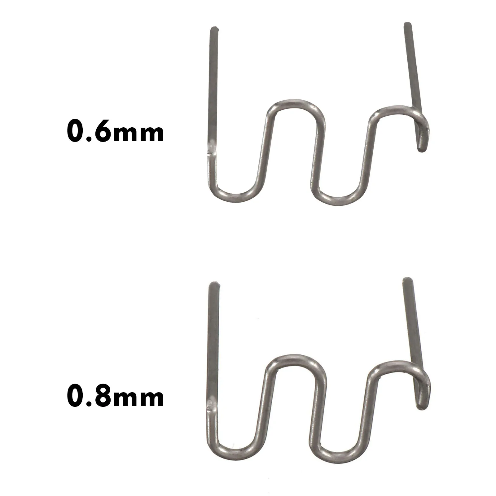Máquina de reparación de plástico, grapadora caliente de soldadura, grapa de ondas precortadas de 0,6mm/0,8mm, herramientas de reparación de chapa de ondas grandes, reparación de automóviles, 500 Uds.