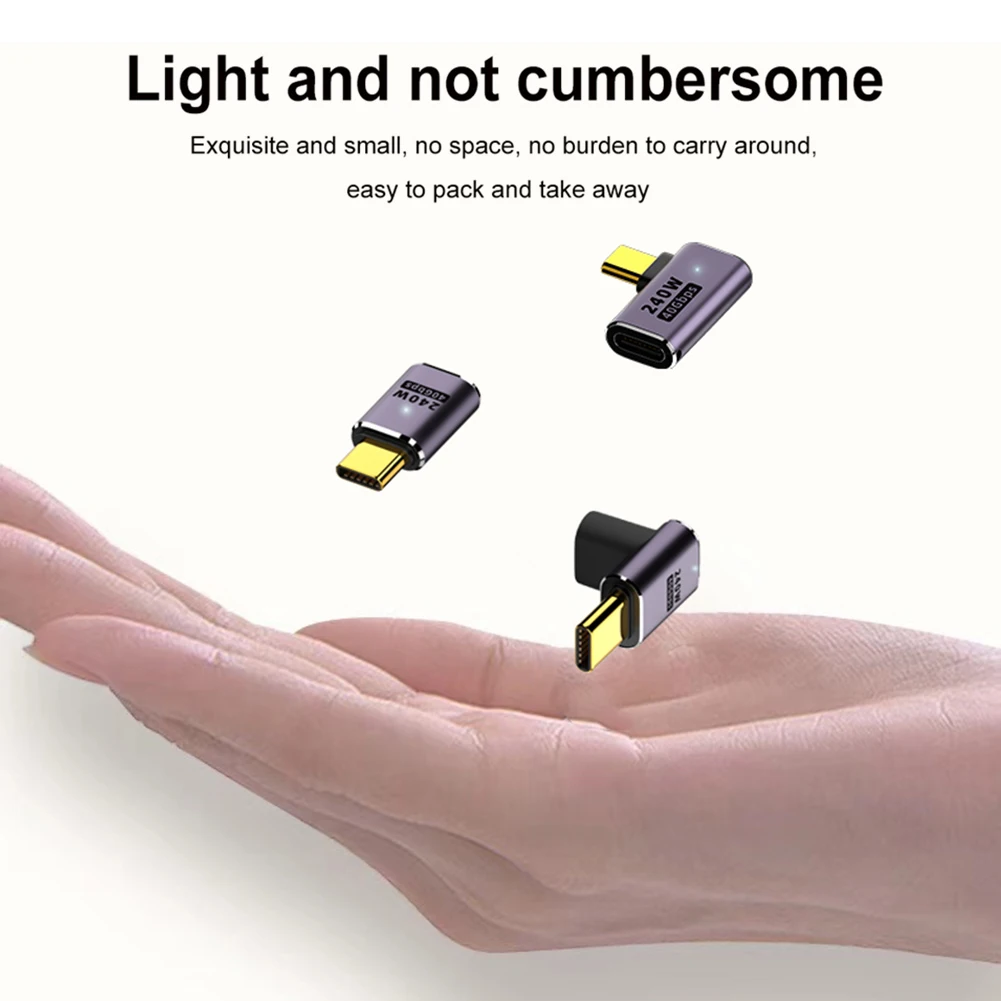NNBILI 5A Type-C OTG адаптер 240 Вт преобразователь данных быстрой зарядки USB4.0 40 Гбит/с Поддержка 8K 60 Гц USB C 90/180 градусов локтевой адаптер