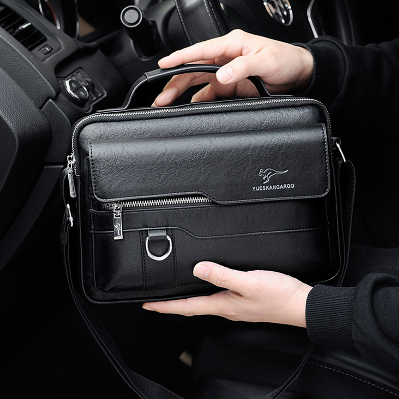 Мужской портфель через плечо, деловая квадратная сумка-тоут из искусственной кожи, сумка через плечо с квадратной стороны, сумка для телефона, мужская сумка
