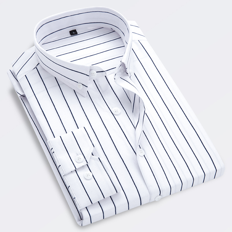M-5XL 2023ฤดูใบไม้ร่วงใหม่ผู้ชายลายเสื้อลําลองแขนยาวSlim FitเกาหลีEditionธุรกิจอย่างเป็นทางการLaydownเสื้อ