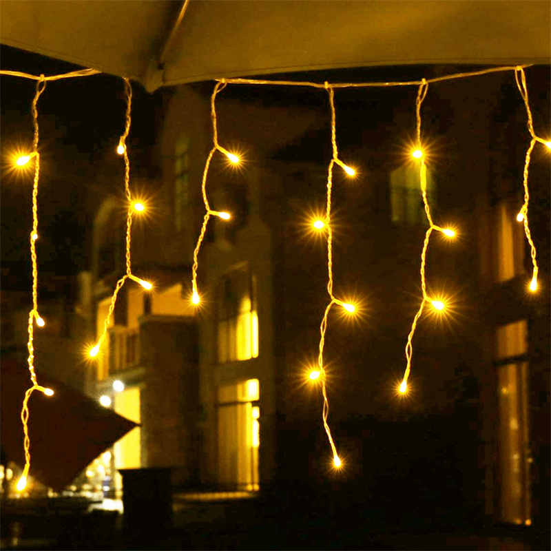 5M glaçon chaîne lumières LED rideau avant-toit guirlande 0.4-0.6m fée lumières 110V 220V jardin rue fête d'anniversaire mariage décor