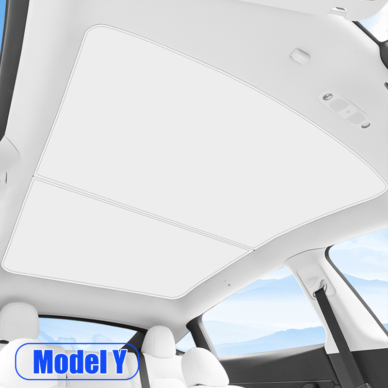 Für Tesla Modell 3Y 2021-2025 Neue Upgrade Eis Tuch Schnalle Sonnenschutz Glas Dach Sonnenschirm Vorne Hinten schiebedach Dachfenster