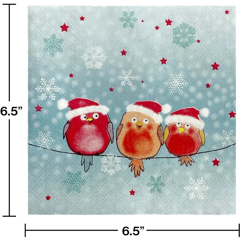 20 шт./упаковка, бумажные салфетки с рисунком трех маленьких птиц