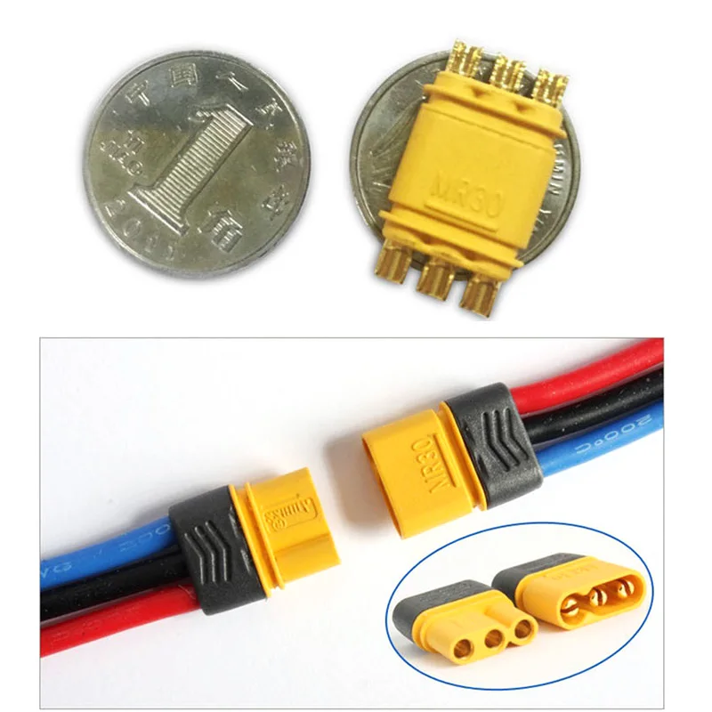 5/10/50 pares AMASS MR30 conector macho hembra con conector de funda para RC Lipo batería RC multicóptero avión