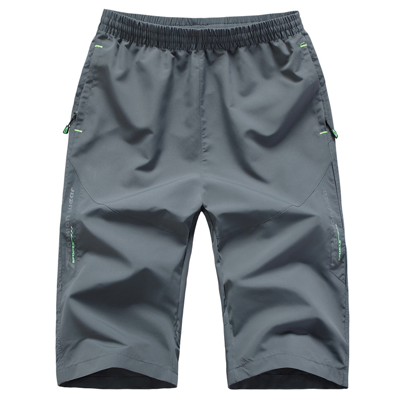 Pantalones cortos deportivos de secado rápido para hombre, pantalón informal de entrenamiento fino, a la moda, talla grande 7XL 8XL, verano, 3/4