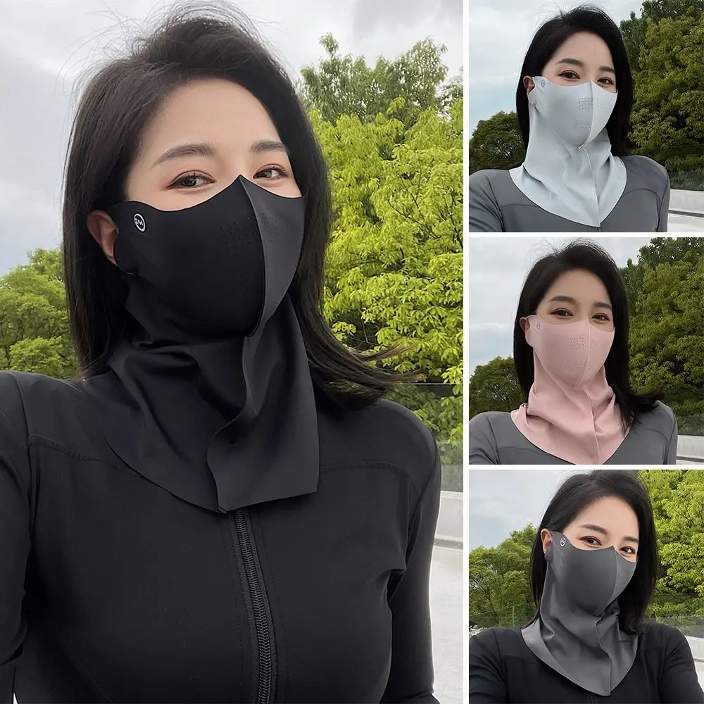 Masque de protection solaire de sport en plein air pour femme, masque facial anti-UV, masque de protection solaire d'été, masque de protection solaire respirant et fin