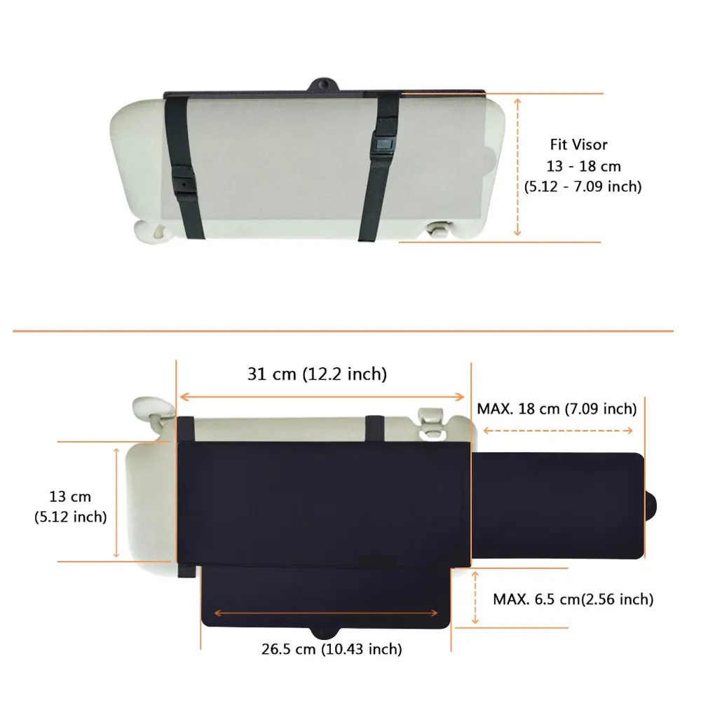 Car Sun Visor Extender Sunshade Extension Board Shield Blocker Front Side Window Shade Anti Glare Sun Visor Extender