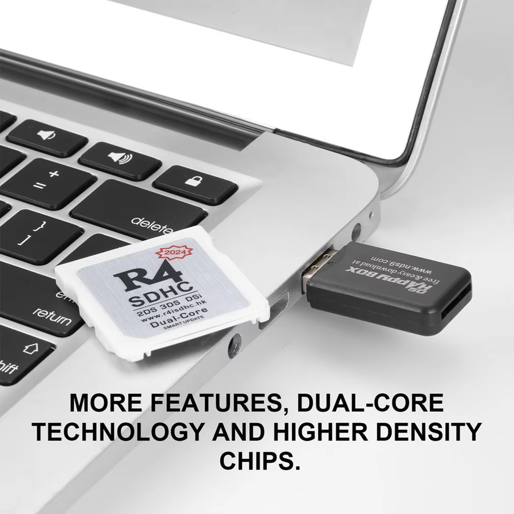 Novo 2024 r4 sdhc adaptador seguro cartão de memória digital queima cartão de jogo flashcard material durável compacto portátil flashcard