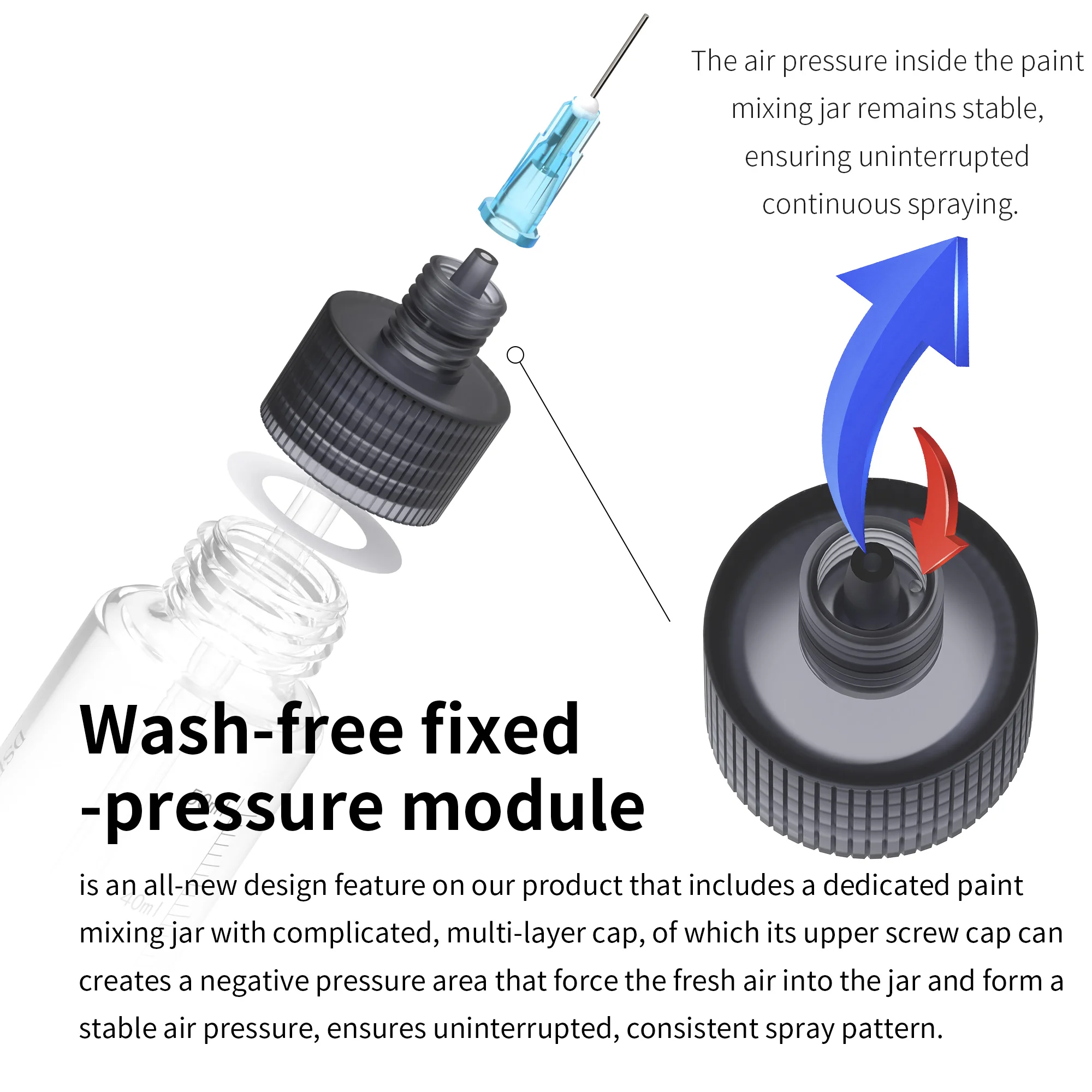 DSPIAE PT-AB Wash-Free Airbrush with Marker Rack for Gundam Scale Models Painting Tool Quick Paint Change Hobby DIY Craft Tools